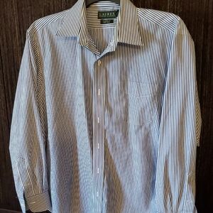 Ralph Lauren Men's Navy Striped Dress Shirt